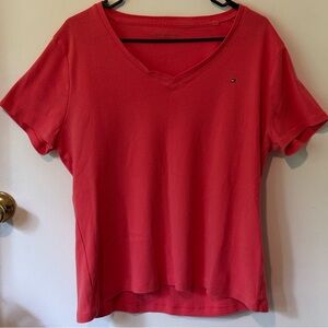 Tommy Hilfiger V Neck Tee Red XX-Large
